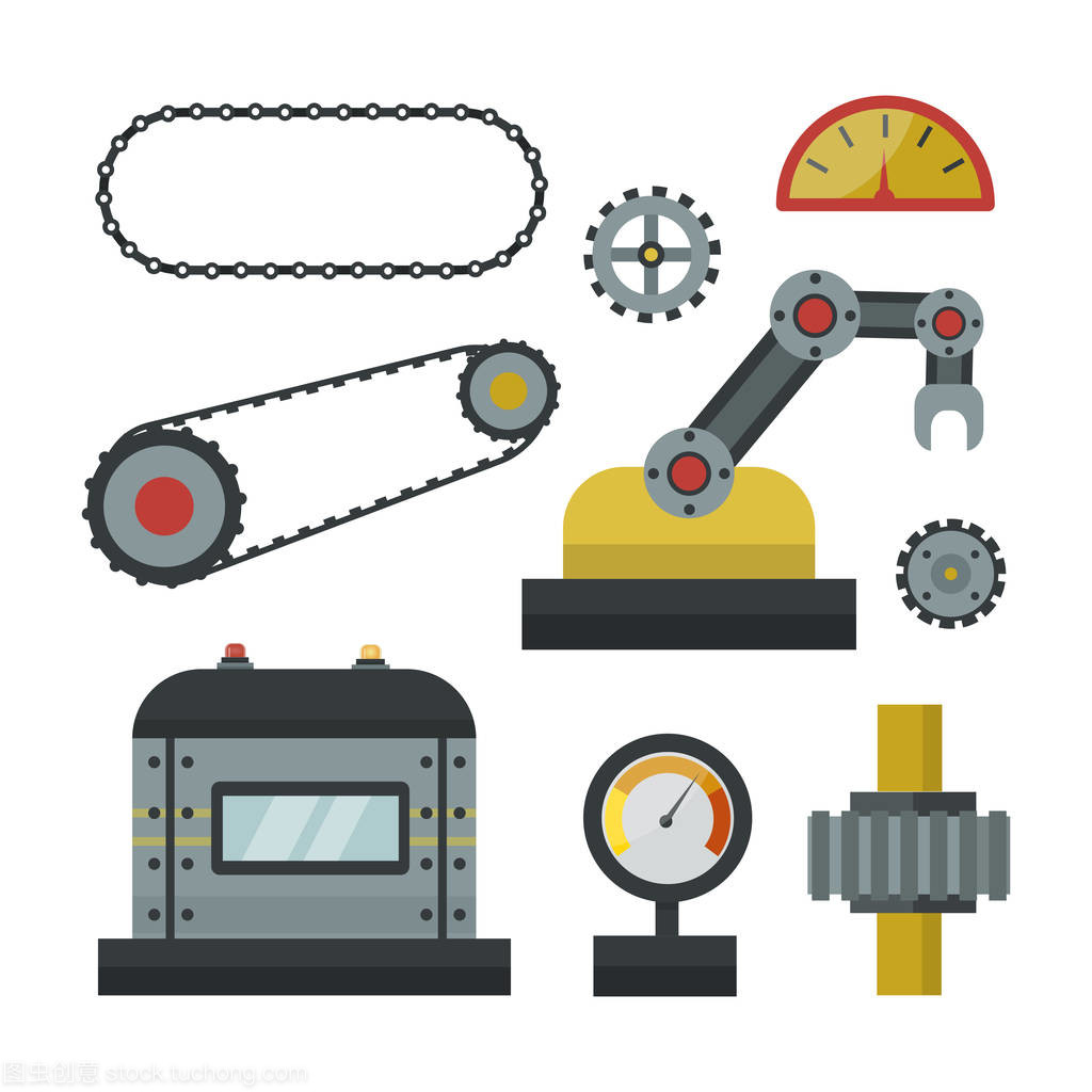 机械制造工作细节齿轮机械设备行业矢量图的一部分